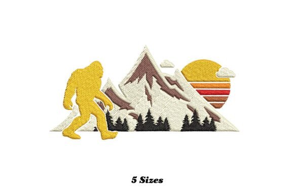 Bigfoot Vintage Mountain Sun Sasquatch Embroidery Review