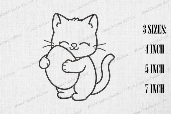 Cute Cat Hugging Easter Egg Embroidery Review