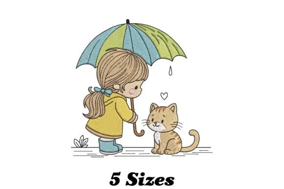 Cute Girl with Cats Embroidery Review