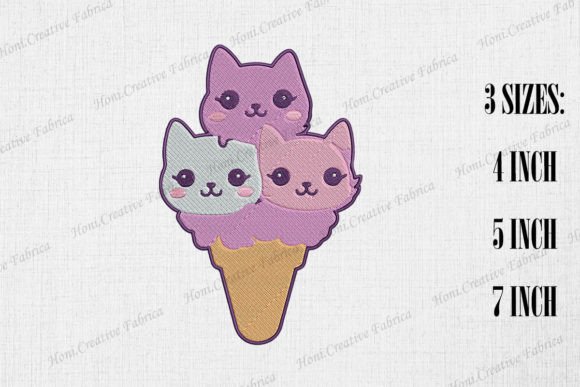 Cute Ice Cream Cat Embroidery Review
