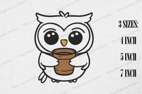 Cute Owl Loves Coffee Embroidery Review