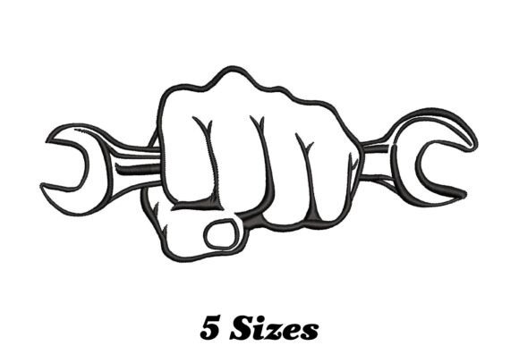 Hand Holding Wrench Embroidery Design Review