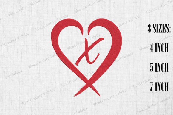 Letter X with Heart Valentine s Day Embroidery Review