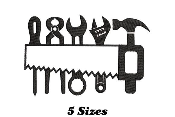 Mechanic Tools Split Monogram Embroidery