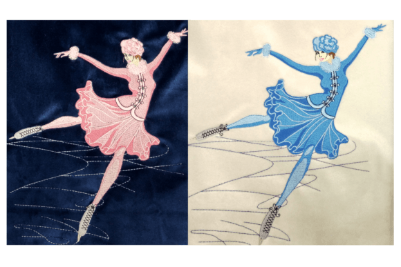 The Figure Skater in Retro Style