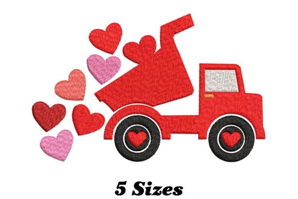 Truck with Hearts Embroidery Design Review